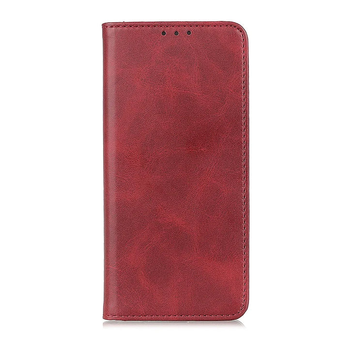 Wallet Stand Split Leather Magnetic Closure Protective Case for Samsung Galaxy A32 4G (EU Version) - Red - 2