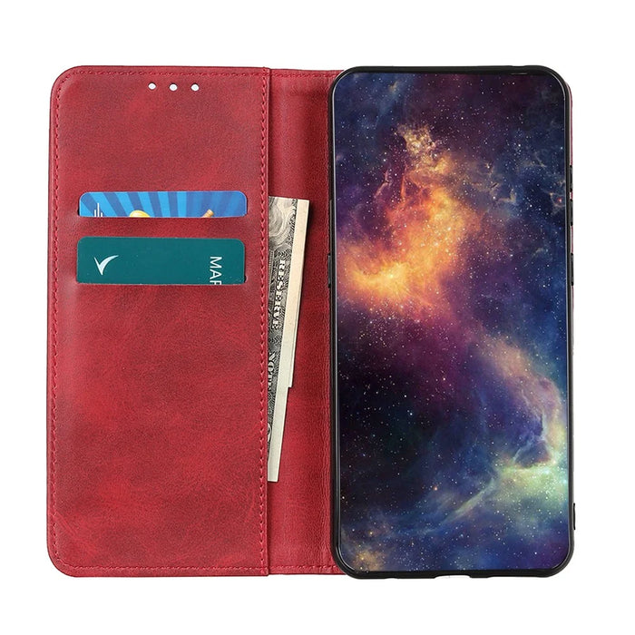Wallet Stand Split Leather Magnetic Closure Protective Case for Samsung Galaxy A32 4G (EU Version) - Red - 5