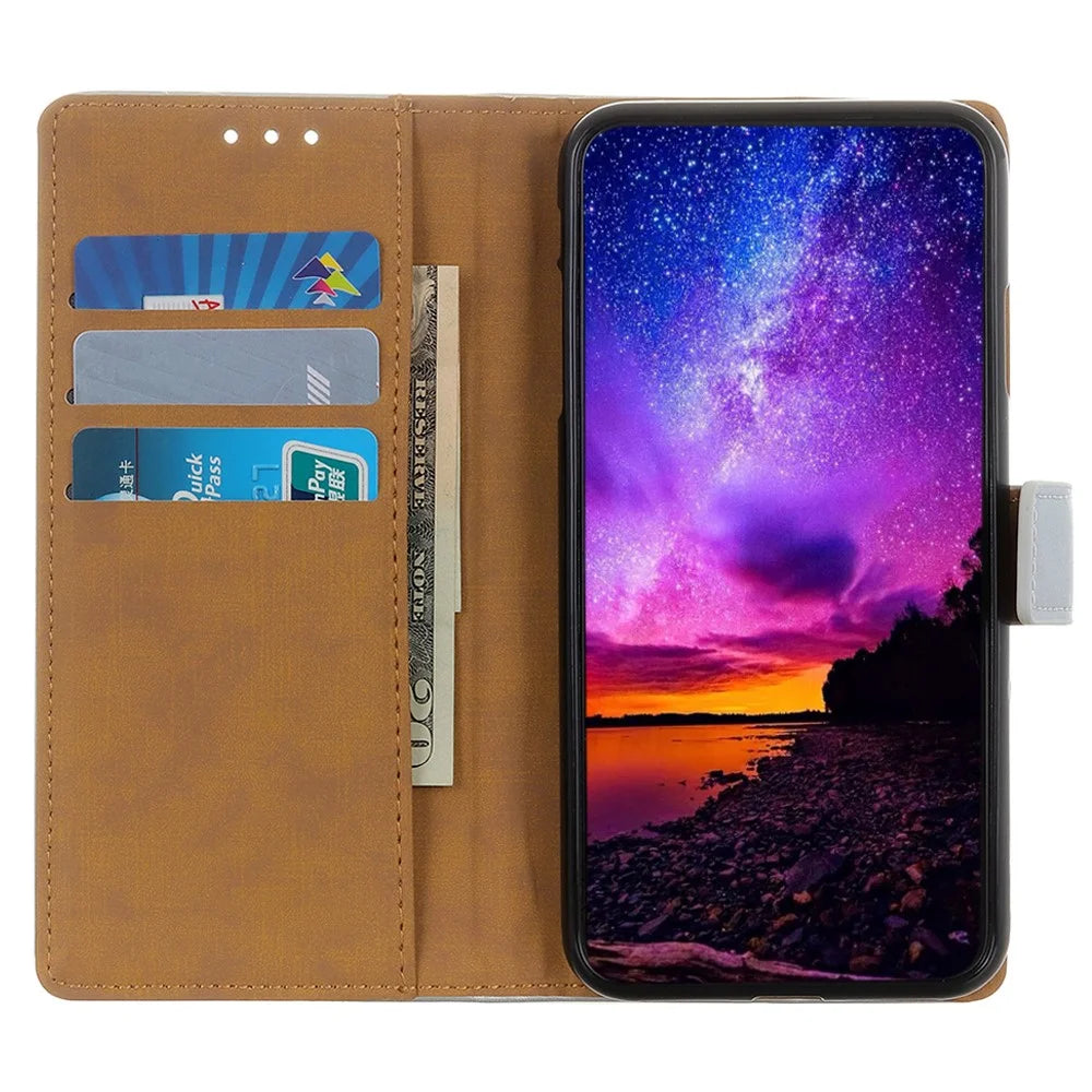 For Samsung Galaxy A32 4G (EU Version) PU Leather Magnetic Flip Case Stand Shockproof Wallet Phone Cover - Black - 2