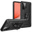Hybrid PC + TPU Phone Case Shell Anti-Fall Finger Ring Kickstand for Samsung Galaxy A72 5G - Black - 1