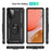 Hybrid PC + TPU Phone Case Shell Anti-Fall Finger Ring Kickstand for Samsung Galaxy A72 5G - Black - 3