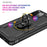 Hybrid PC + TPU Phone Case Shell Anti-Fall Finger Ring Kickstand for Samsung Galaxy A72 5G - Black - 4