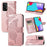 Imprint Big Butterfly Leather Wallet Phone Shell for Samsung Galaxy A52 4G/5G / A52s 5G - Rose Gold - 1