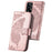 Imprint Big Butterfly Leather Wallet Phone Shell for Samsung Galaxy A52 4G/5G / A52s 5G - Rose Gold - 2