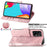Imprint Big Butterfly Leather Wallet Phone Shell for Samsung Galaxy A52 4G/5G / A52s 5G - Rose Gold - 5