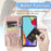 Imprint Big Butterfly Leather Wallet Phone Shell for Samsung Galaxy A52 4G/5G / A52s 5G - Rose Gold - 7