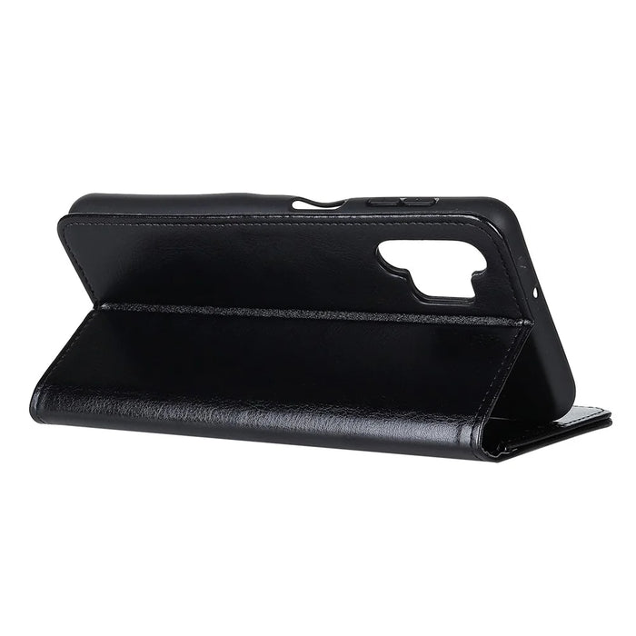 Crazy Horse Skin Leather Phone Wallet Stand Design Protective Shell for Samsung Galaxy A32 4G (EU Version) - Black - 4