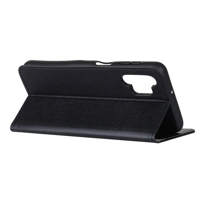PU Leather Phone Cover Shell Case with Wallet and Stand for Samsung Galaxy A32 4G (EU Version) - Black - 3