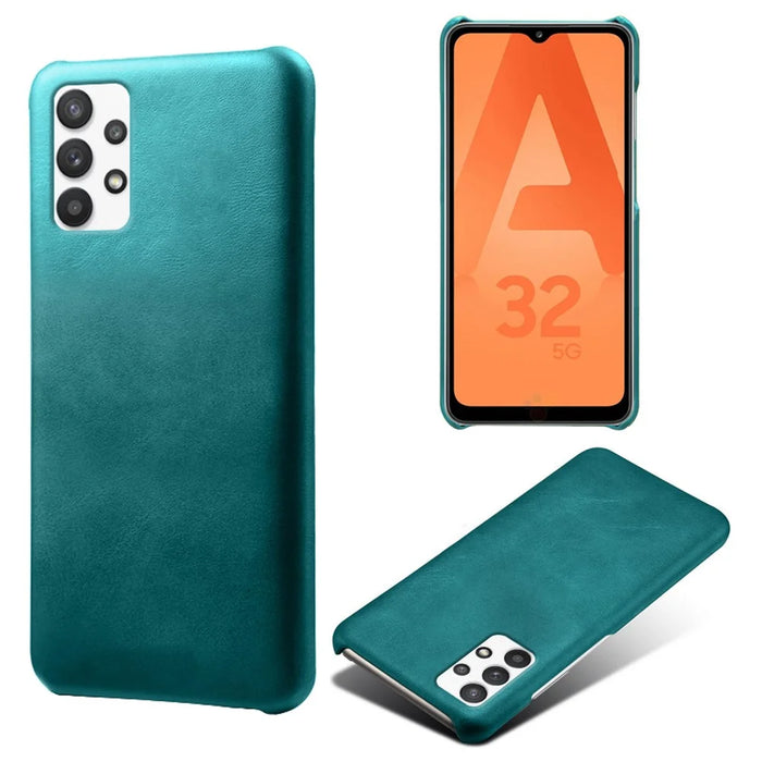 PU Leather Coated PC Phone Case for Samsung Galaxy A32 5G / M32 5G - Green - 1