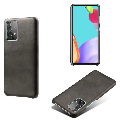 PU Leather Coated PC Phone Case Cover for Samsung Galaxy A52 4G / 5G / A52s 5G - Black - 1