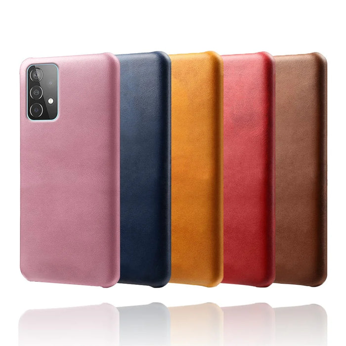 PU Leather Coated PC Phone Case Cover for Samsung Galaxy A52 4G / 5G / A52s 5G - Black - 7