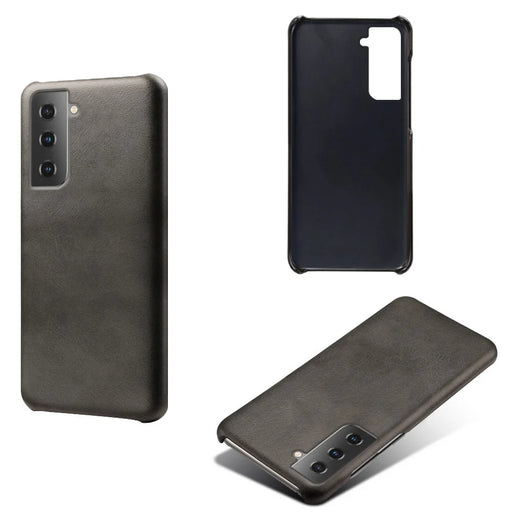 PU Leather Coated PC Phone Case for Samsung Galaxy S21 4G / 5G - Black - 2