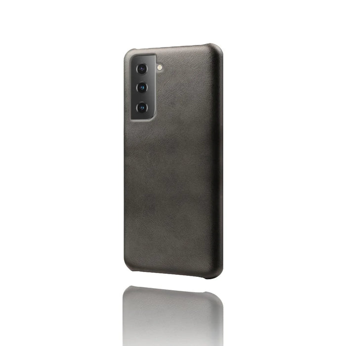 PU Leather Coated PC Phone Case for Samsung Galaxy S21 4G / 5G - Black - 3