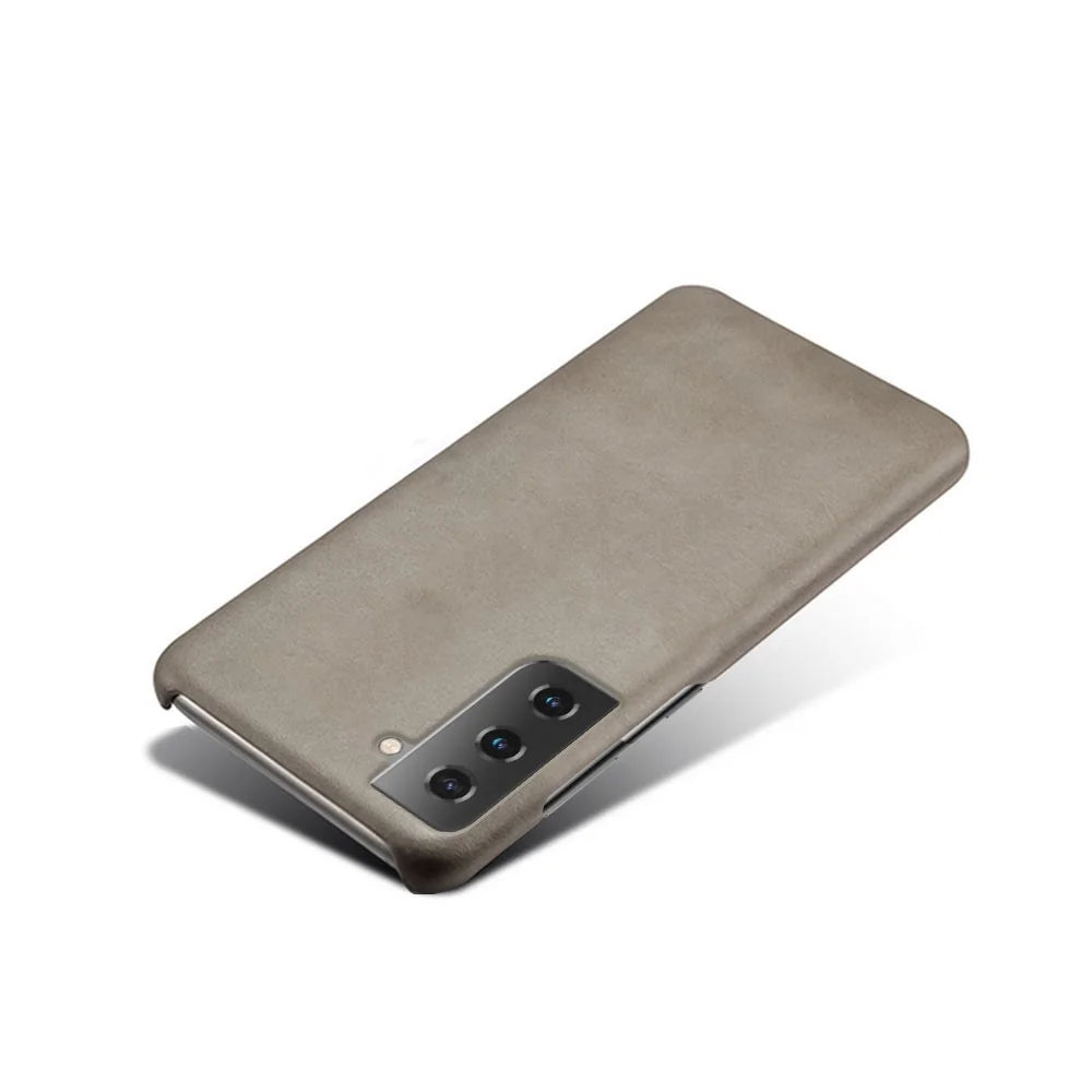 PU Leather Coated PC Phone Case for Samsung Galaxy S21+ 5G - Grey - 4