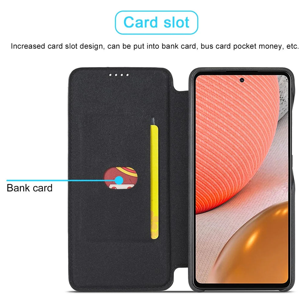 LC.IMEEKE Retro Style Protector Stand Leather Case with Card Holder for Samsung Galaxy A52 4G/5G / A52s 5G - Black - 6