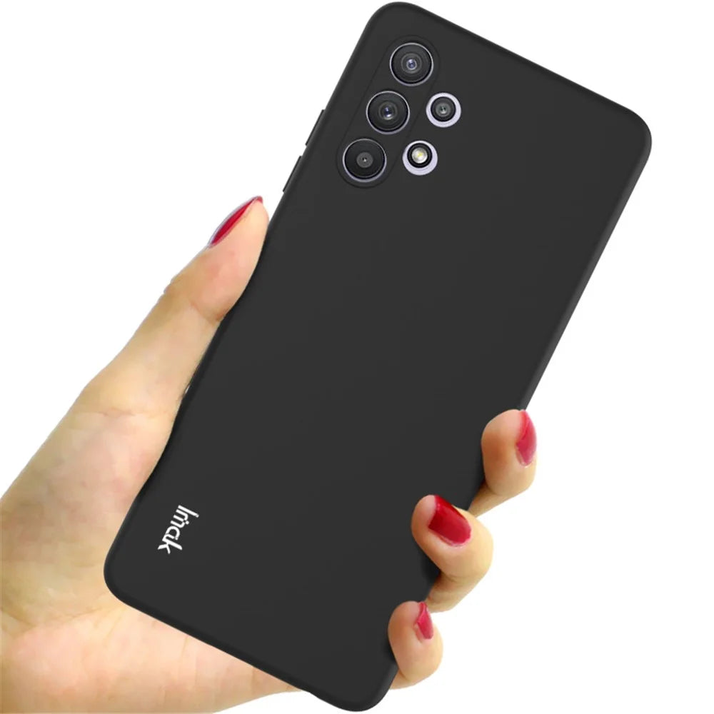 IMAK UC-2 Series Anti-Scratch Colorful Soft TPU Cover Case for Samsung Galaxy A32 4G (EU Version) - Black - 4