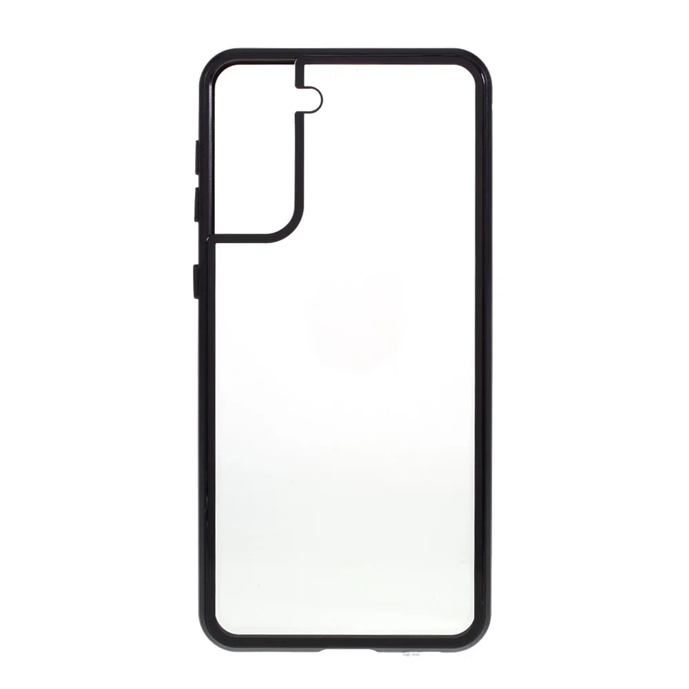 Lock Installation Metal Frame + Double Side Tempered Glass Full Protection Anti-spy Phone Case for Samsung Galaxy S21 4G/5G - Black - 4