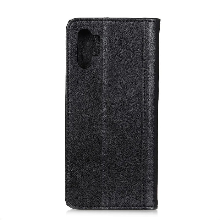 For Samsung Galaxy A32 4G (EU Version) Auto-absorbed Design Litchi Skin Split Leather Case Wallet Cover - Black - 3