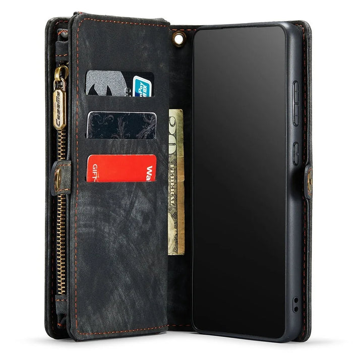 CASEME Multi-function Wallet Design TPU + PU Leather 2-in-1 Phone Shell for Samsung Galaxy A52 4G / 5G / A52s 5G - Black - 5