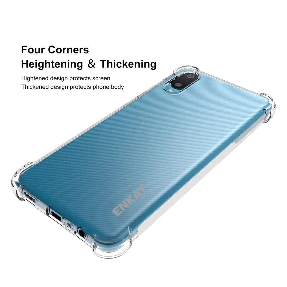 ENKAY HAT PRINCE ENK-PC107 4 Corners Anti-drop Airbag Anti-slip Clear TPU Cover Case for Samsung Galaxy A02 - 2