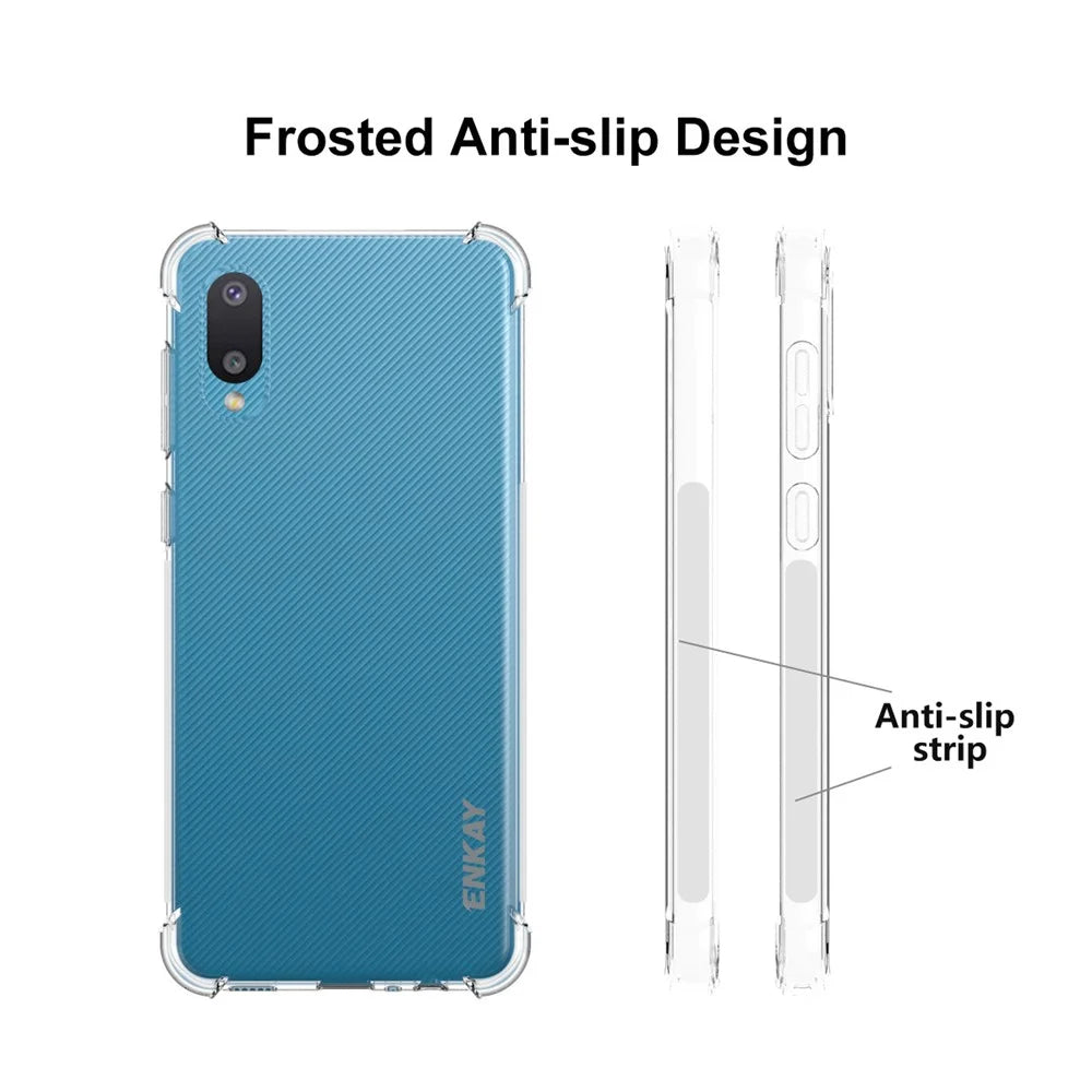 ENKAY HAT PRINCE ENK-PC107 4 Corners Anti-drop Airbag Anti-slip Clear TPU Cover Case for Samsung Galaxy A02 - 4