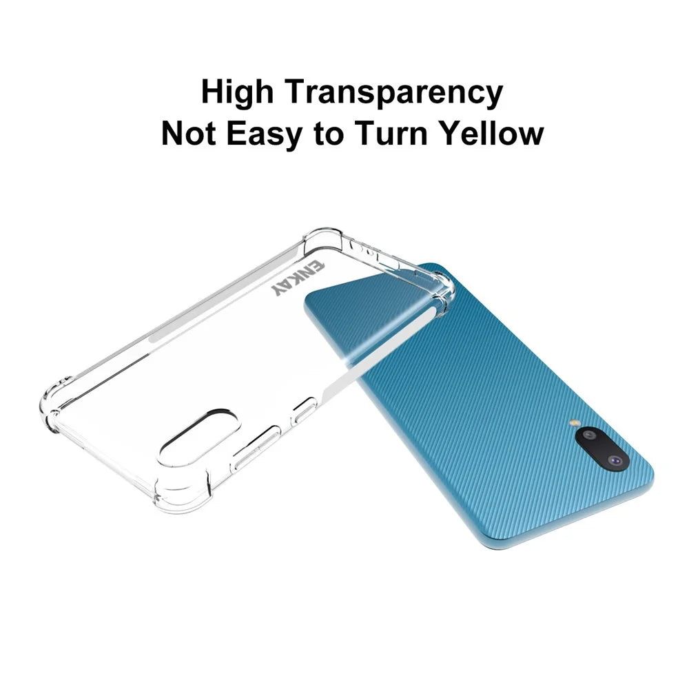 ENKAY HAT PRINCE ENK-PC107 4 Corners Anti-drop Airbag Anti-slip Clear TPU Cover Case for Samsung Galaxy A02 - 5