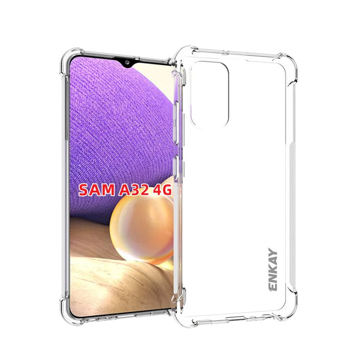ENKAY HAT PRINCE ENK-PC108 Clear TPU Protector Antislip 4 Corners Thickened Shockproof Case Cover for Samsung Galaxy A32 4G - 1