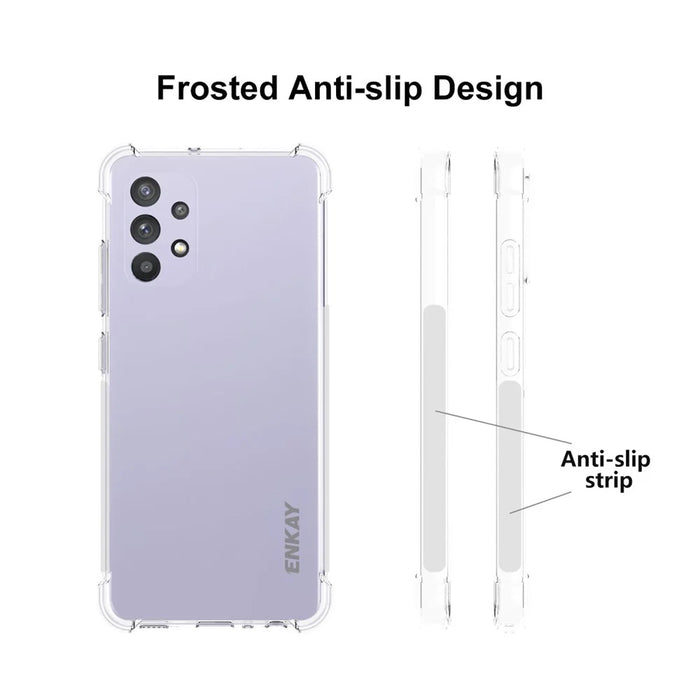 ENKAY HAT PRINCE ENK-PC108 Clear TPU Protector Antislip 4 Corners Thickened Shockproof Case Cover for Samsung Galaxy A32 4G - 4