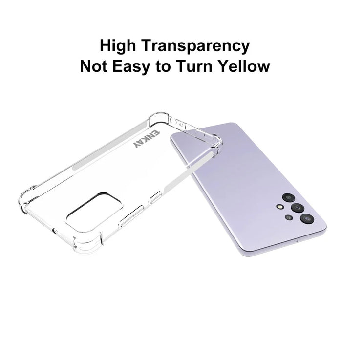 ENKAY HAT PRINCE ENK-PC108 Clear TPU Protector Antislip 4 Corners Thickened Shockproof Case Cover for Samsung Galaxy A32 4G - 5