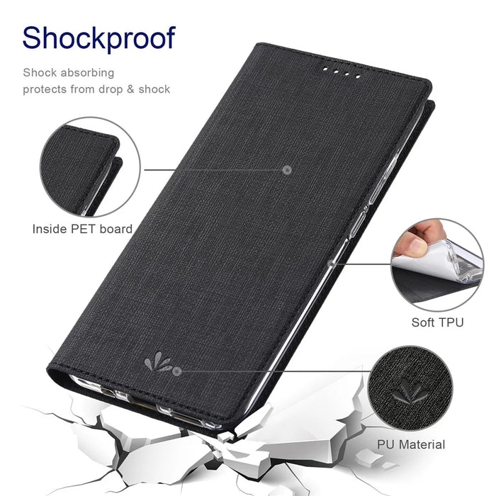 VILI DMX for Samsung A52 4G/5G / A52s 5G Cross Texture Leather Stand Case - Black - 7