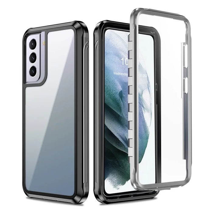 Full-body Protection Hard PC Case Shell Built-in PET Screen Protector for Samsung Galaxy S21 4G/5G - 4