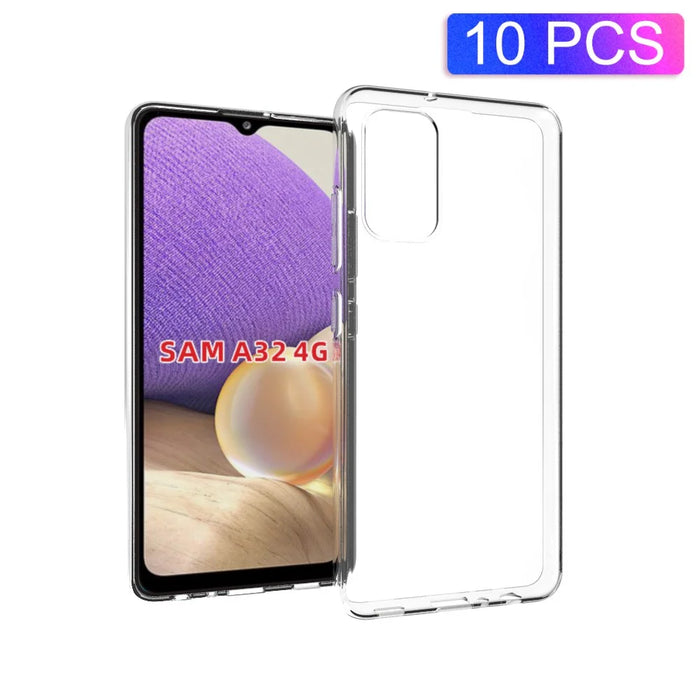 10Pcs/Pack Flexible TPU Watermark Resistant Cover Case for Samsung Galaxy A32 4G (EU Version) Phone Protector Shell - 1