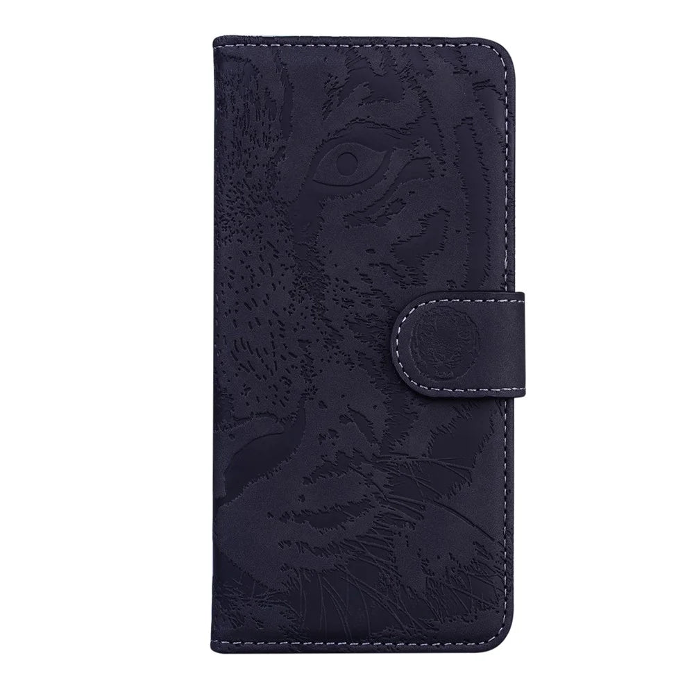 Imprinted Tiger Pattern Stand Wallet Case Leather Cover for Samsung Galaxy A52 4G/5G / A52s 5G - Black - 2