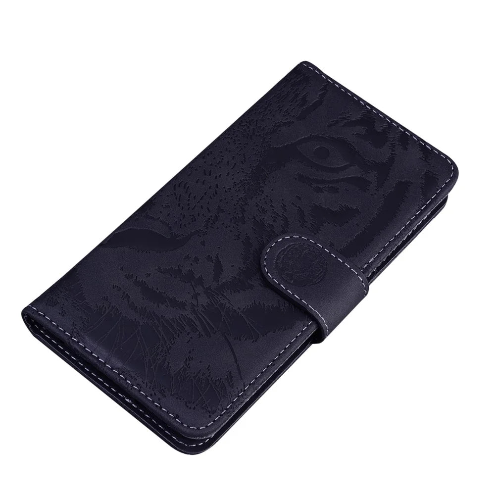 Imprinted Tiger Pattern Stand Wallet Case Leather Cover for Samsung Galaxy A52 4G/5G / A52s 5G - Black - 5