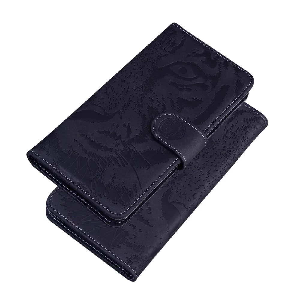 Imprinted Tiger Pattern Stand Wallet Case Leather Cover for Samsung Galaxy A52 4G/5G / A52s 5G - Black - 7