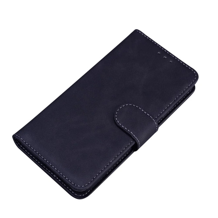 Wallet Design Solid Color Leather Phone Case Stand Cover for Samsung Galaxy A52 4G/5G / A52s 5G - Black - 5