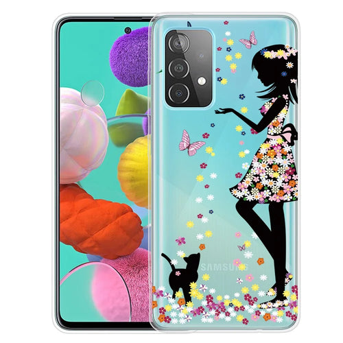 Pattern Printing Soft TPU Phone Cover Case for Samsung Galaxy A32 4G (EU Version) - Beautiful Girl - 1