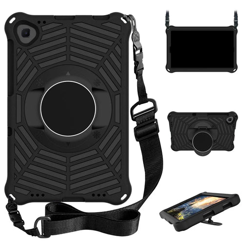 Spider Web Texture Kickstand EVA Case with Shoulder Strap for Samsung Galaxy Tab A 10.1 (2019) T510 - Black - 1