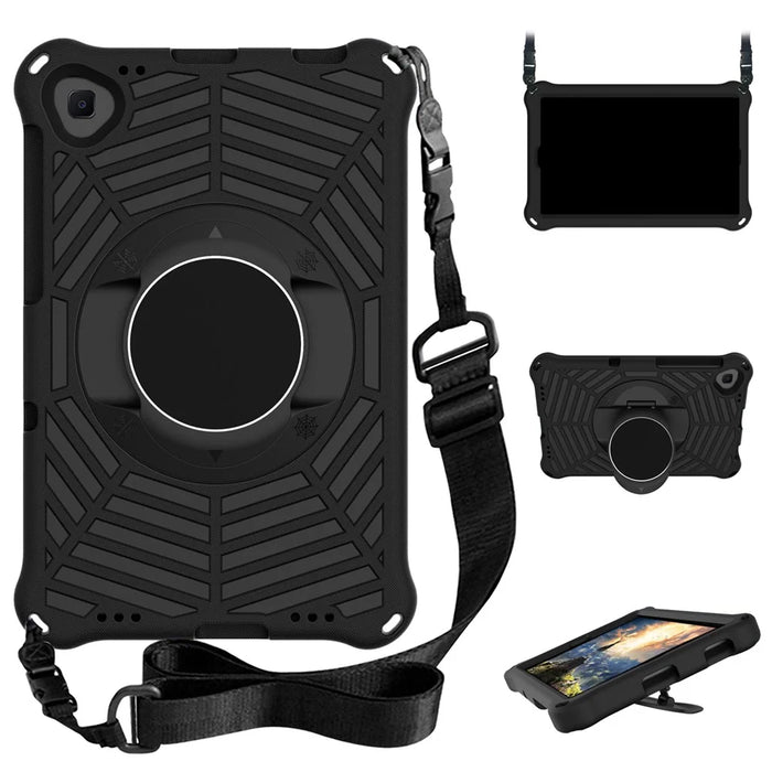 Spider Web Texture Kickstand EVA Case with Shoulder Strap for Samsung Galaxy Tab A 10.1 (2019) T510 - Black - 1