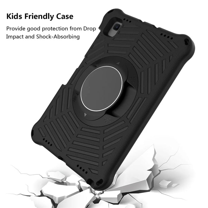 Spider Web Texture Kickstand EVA Case with Shoulder Strap for Samsung Galaxy Tab A 10.1 (2019) T510 - Black - 2