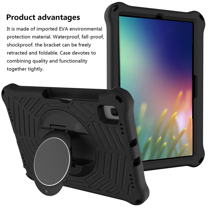 Spider Web Texture Kickstand EVA Case with Shoulder Strap for Samsung Galaxy Tab A 10.1 (2019) T510 - Black - 3