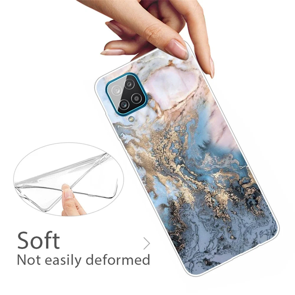 Marble Pattern Soft TPU Phone Case for Samsung Galaxy A12 - Style E - 2