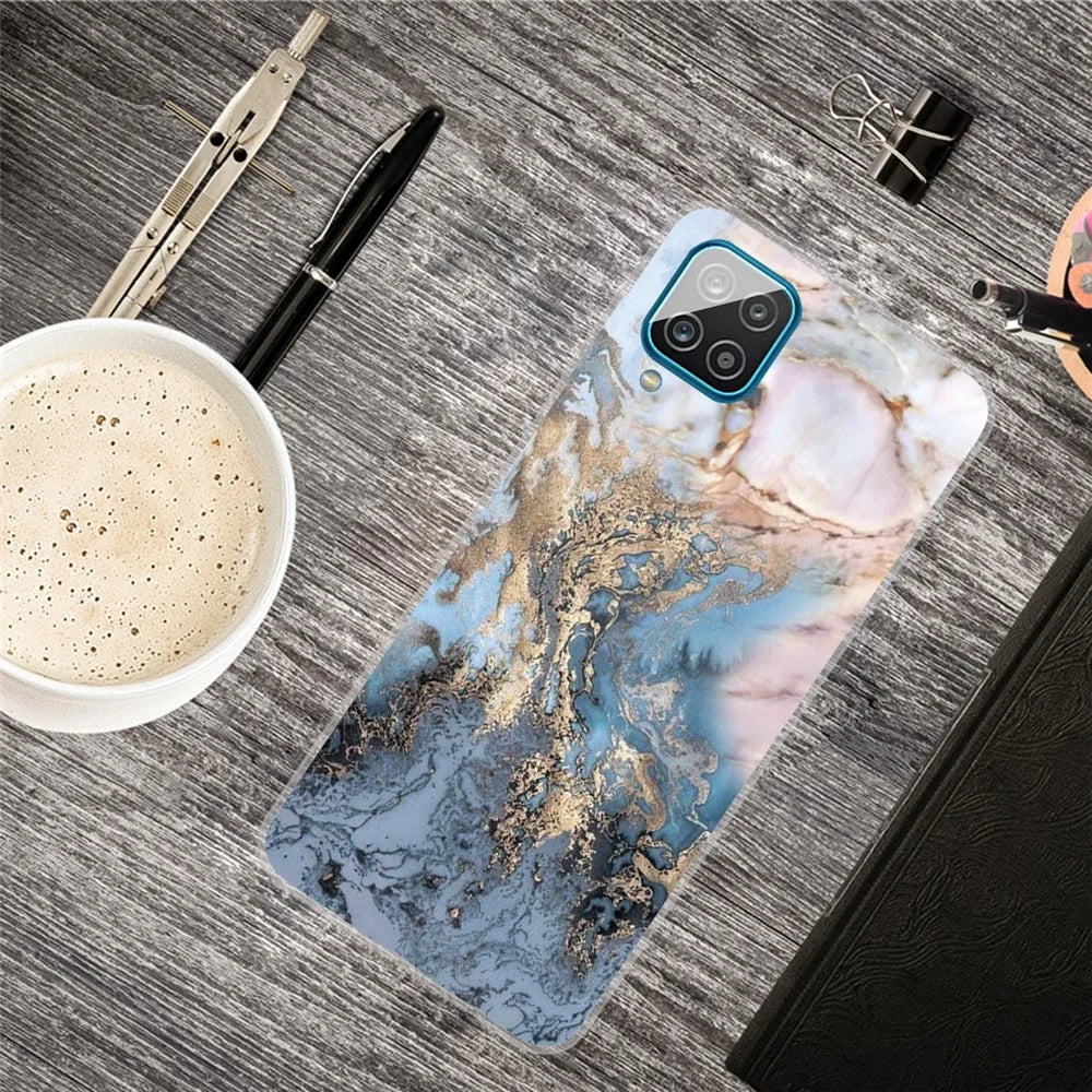 Marble Pattern Soft TPU Phone Case for Samsung Galaxy A12 - Style E - 3