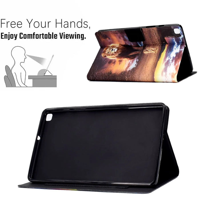 Stand Design Pattern Printing Leather Full Protection Tablet Case for Samsung Galaxy Tab A7 10.4 (2020) T500 - Lion - 2