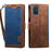 Vintage Splicing Style Wallet Stand Leather Flip Phone Casing for Samsung Galaxy A02s (164.2mm) - Blue - 1