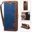 Vintage Splicing Style Wallet Stand Leather Flip Phone Casing for Samsung Galaxy A02s (164.2mm) - Blue - 6