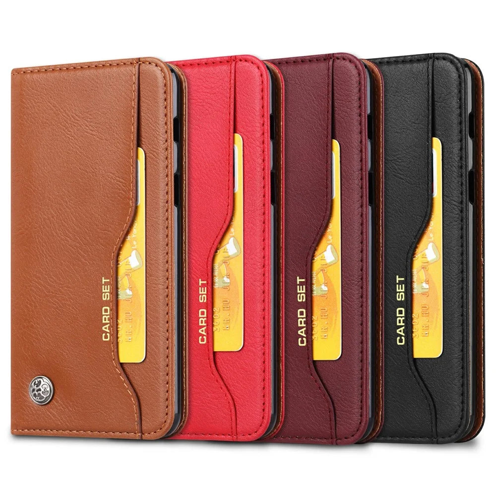 Auto-absorbed Wallet Stand Leather Protector Phone Cover for Samsung Galaxy A52 4G/5G / A52s 5G - Black - 7
