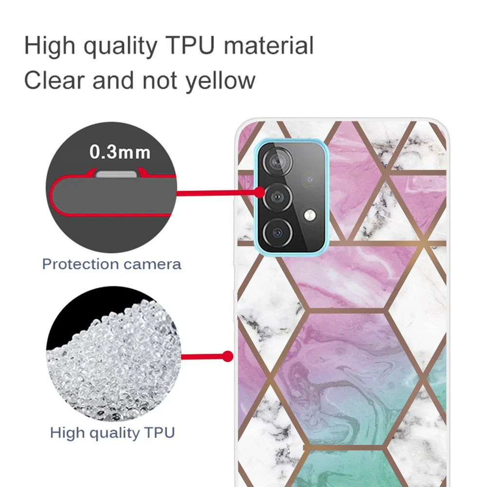 Marble Pattern Drop-proof TPU Phone Case Back Cover for Samsung Galaxy A32 4G (EU Version) - Style A - 4