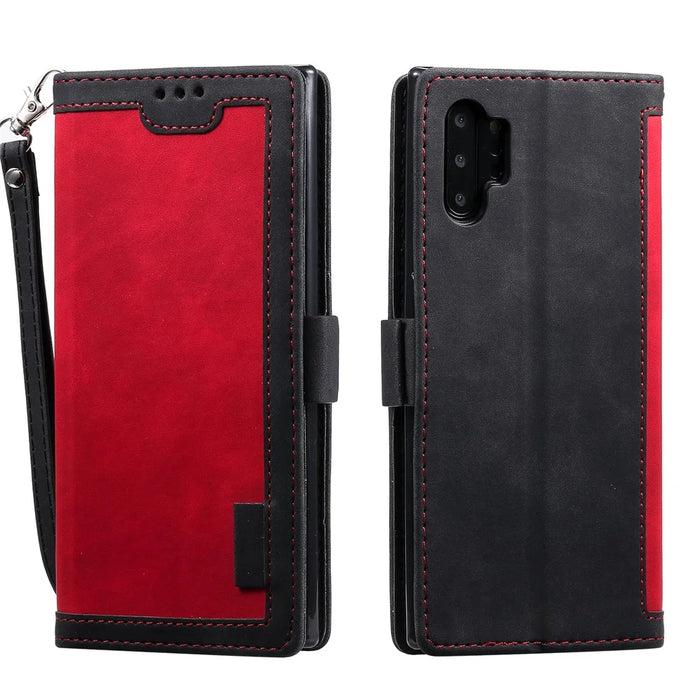 Vintage Splicing Style Wallet Stand Leather Flip Phone Casing for Samsung Galaxy A32 5G/M32 5G - Red - 1
