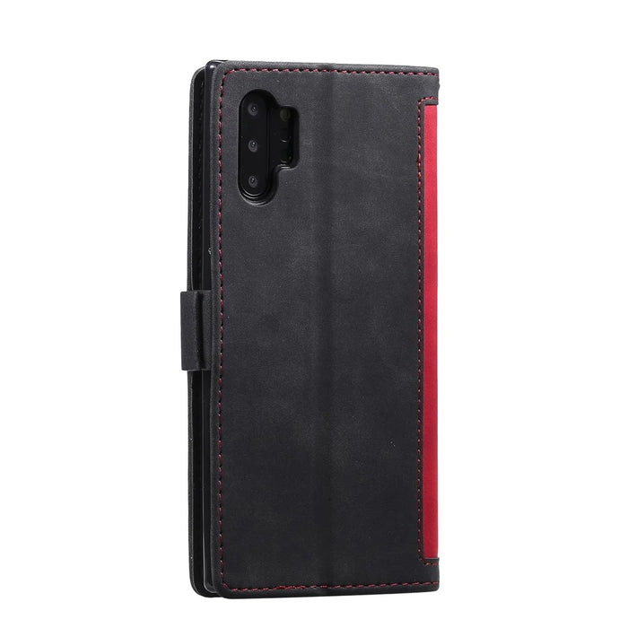Vintage Splicing Style Wallet Stand Leather Flip Phone Casing for Samsung Galaxy A32 5G/M32 5G - Red - 4